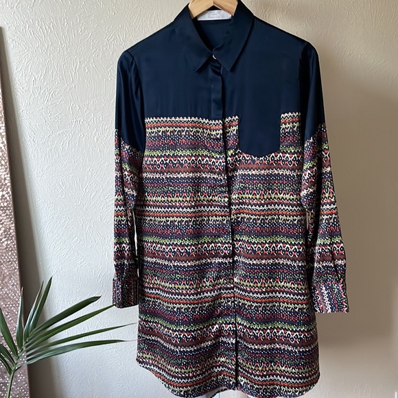 Thakoon gorgeous silk multi color shirt dress - Picture 1 of 13